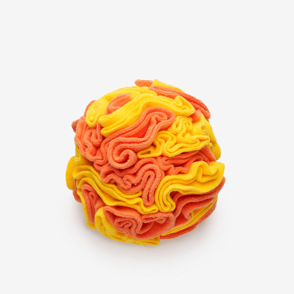 Pet Snuffle Ball - Orange and Yellow | Pet Enrichment Toys Australia