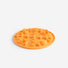 Orange silicone slow feeding insert on a white background